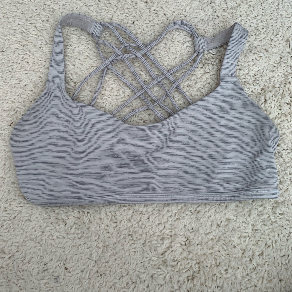 Heathered grey and white free to be lululemon bra